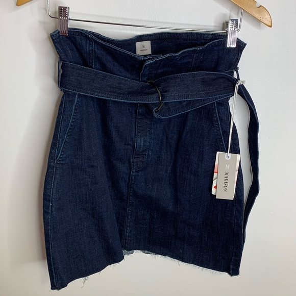 Madison Denim Eva Paperbag Belted Skirt NWT L - Picture 2 of 8